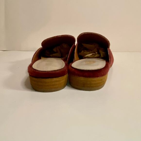 Mi.iM Lux Burgundy Red Calf Hair Mule Loafer Slipper Flats Womens 7.5 - Picture 12 of 16
